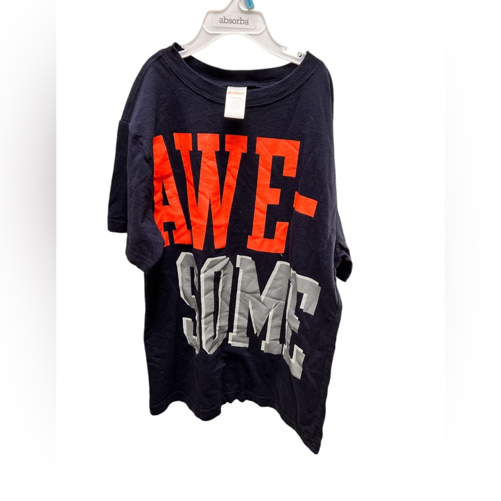 Boys large (10-12) Gymboree “Awesome” navy blue t-shirt